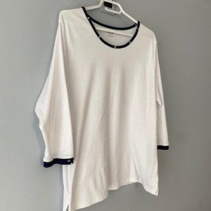 White and dark blue tshirt